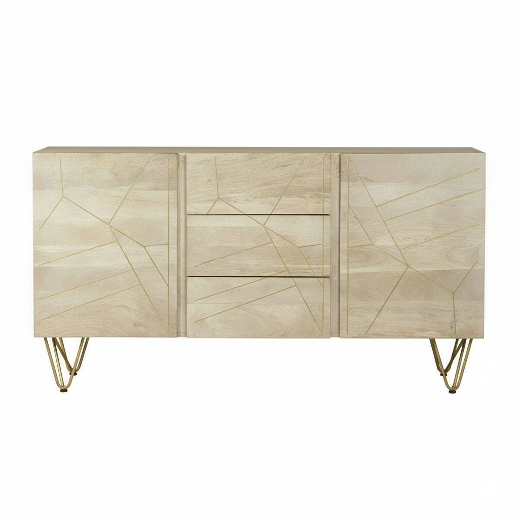Light Gold Inlay Sideboard