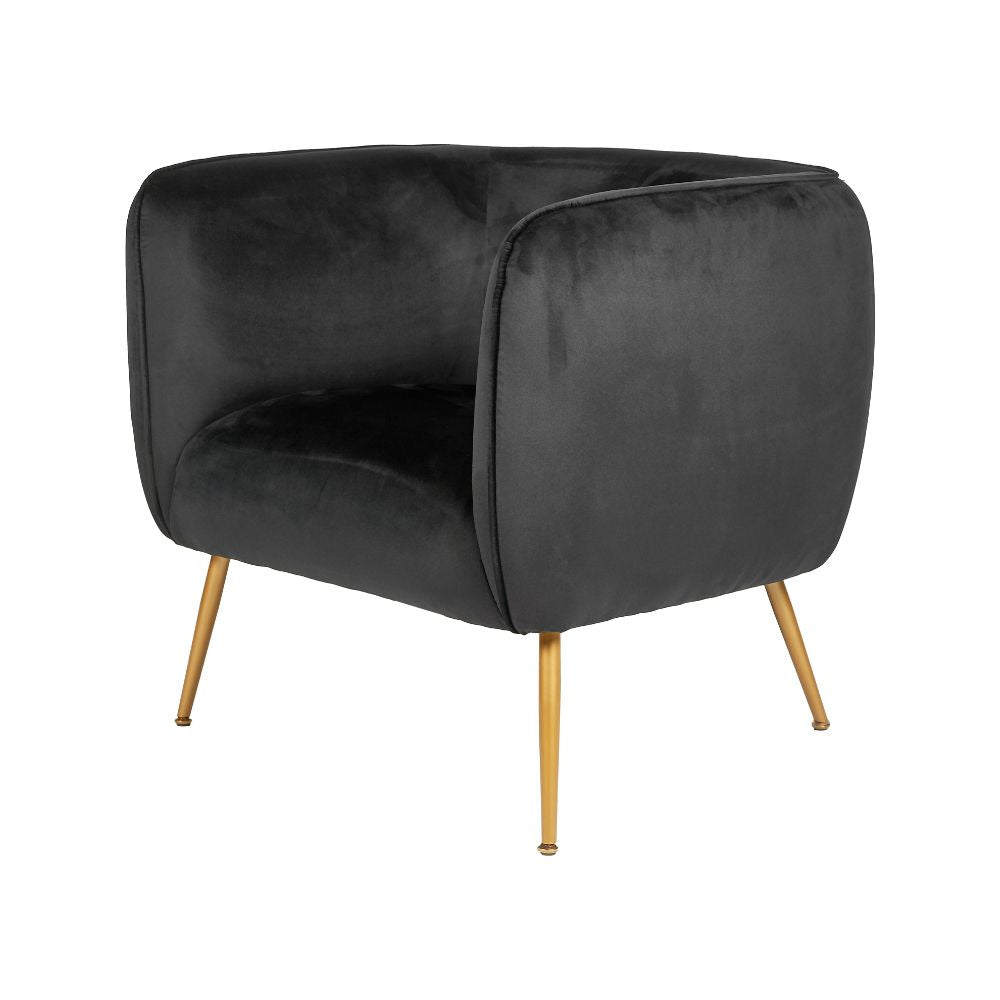 Lucca Velvet and Metal Armchair