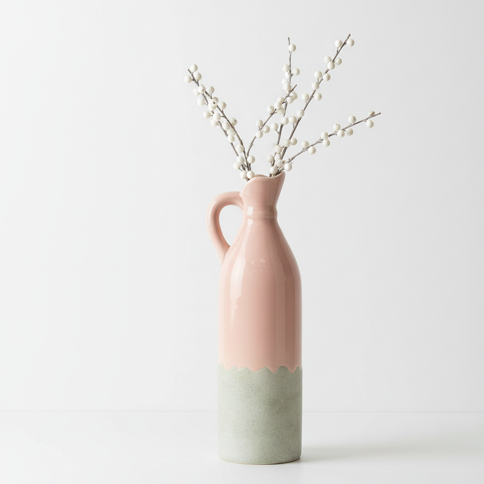 Decorative Tall Blush Stoneware Jug