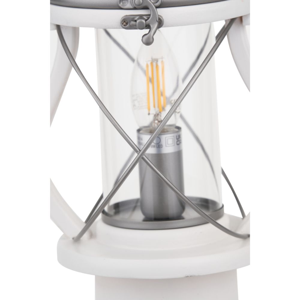 Gibson Pine Wood White Lantern Table Lamp