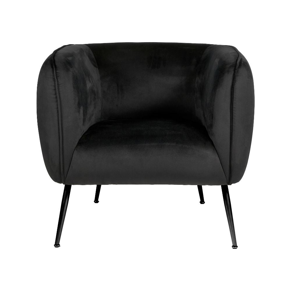Lucca Velvet and Metal Armchair