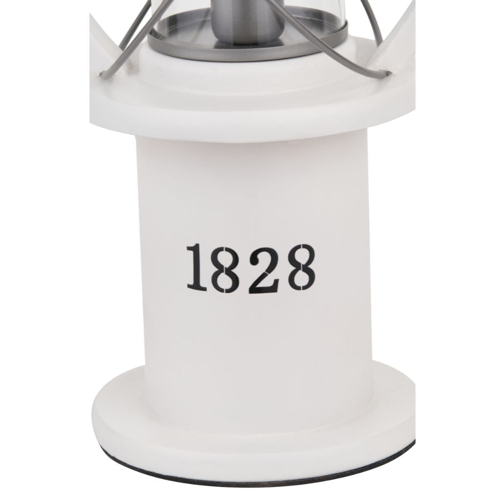 Gibson Pine Wood White Lantern Table Lamp