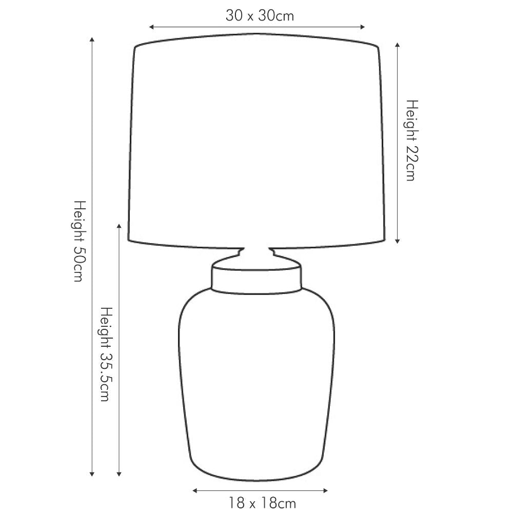 Ceramic Schoal Blue and White Fish Detail Table Lamp