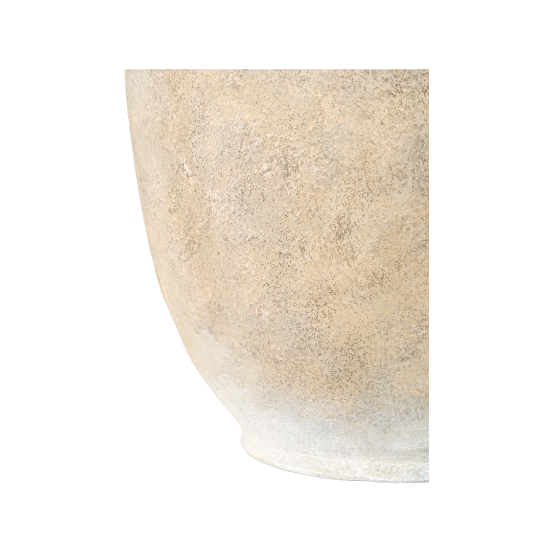 Natural Textured Fibrestone Decorative Vase with Handles