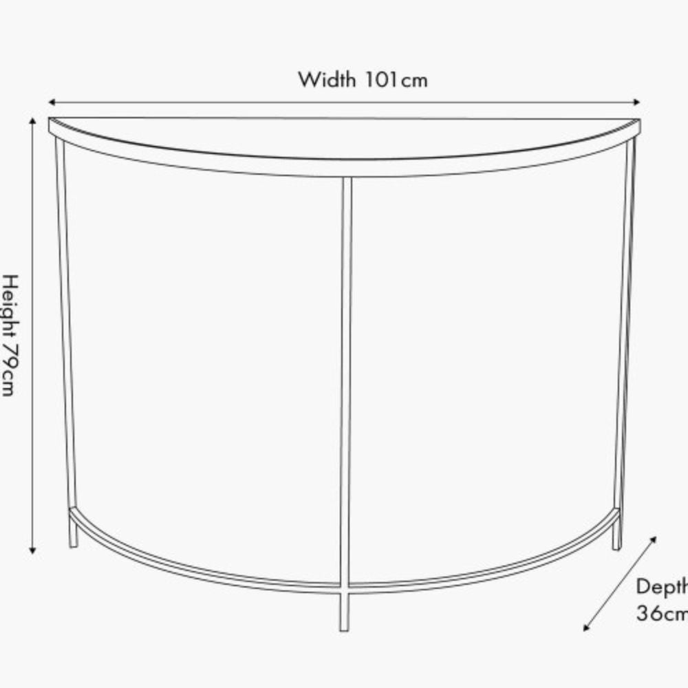 Marazzi Bevelled Glass Half Moon Console Table