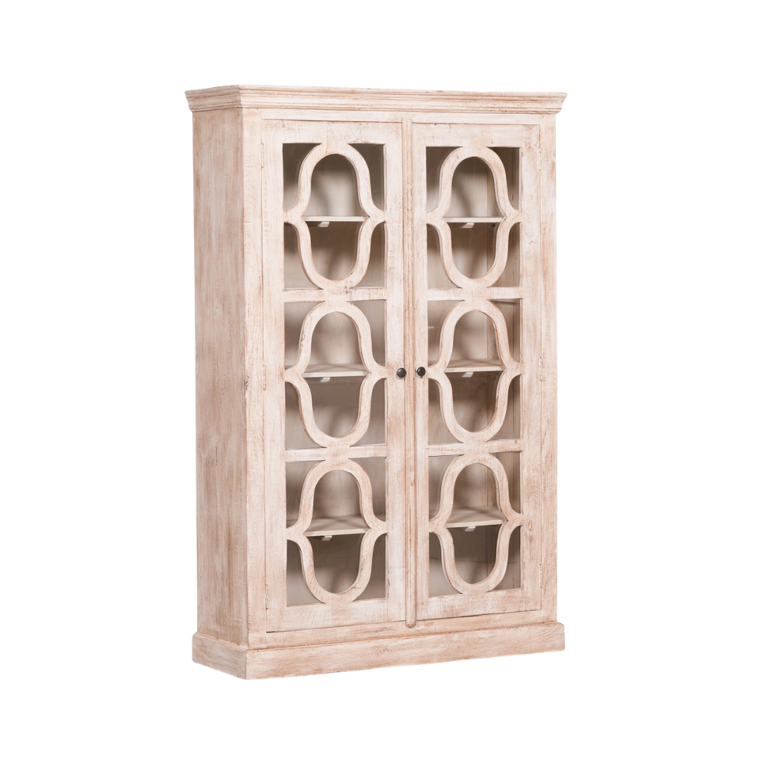 Solmere Mango Wood Display Cabinet