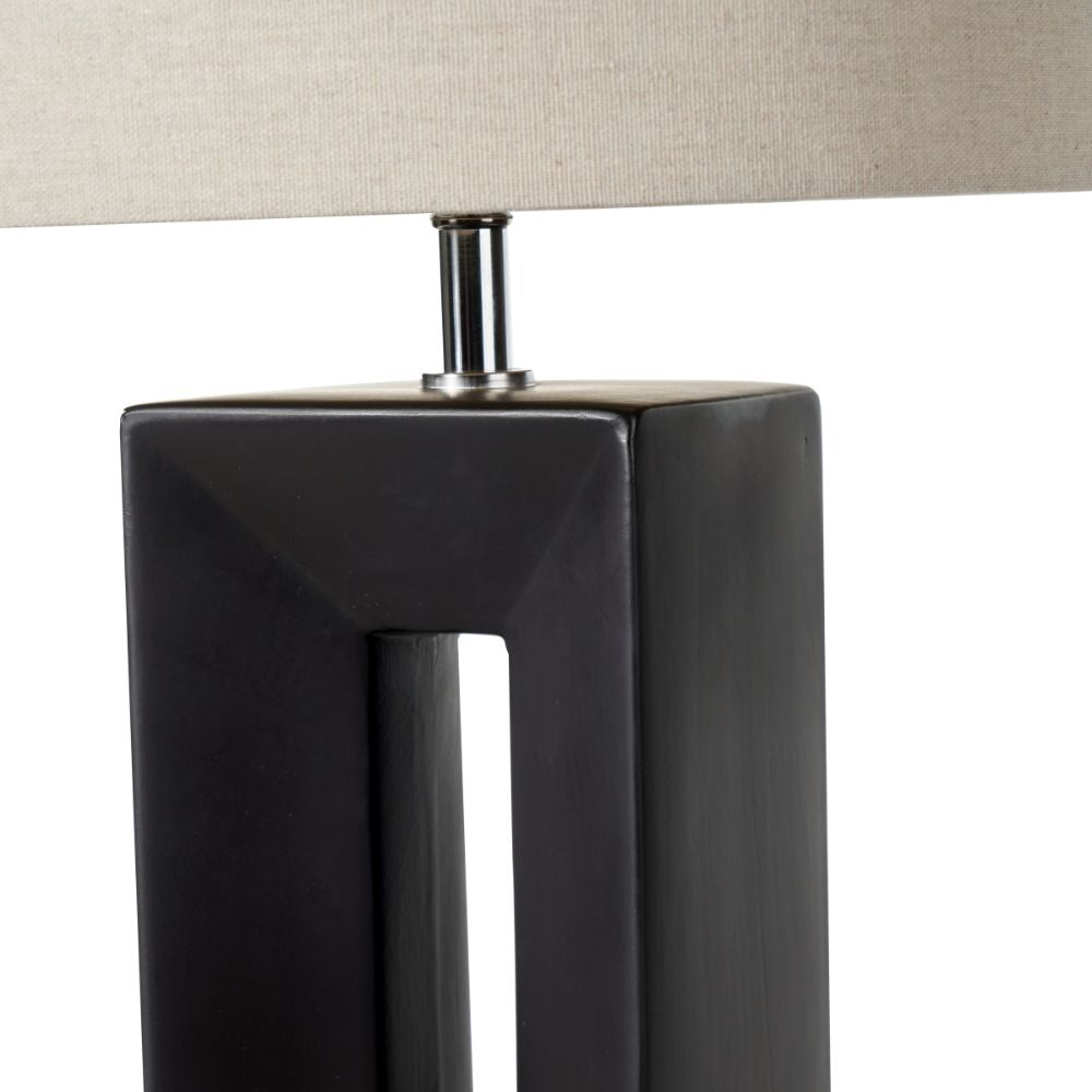 Block Ceramic Black Tall Table Lamp