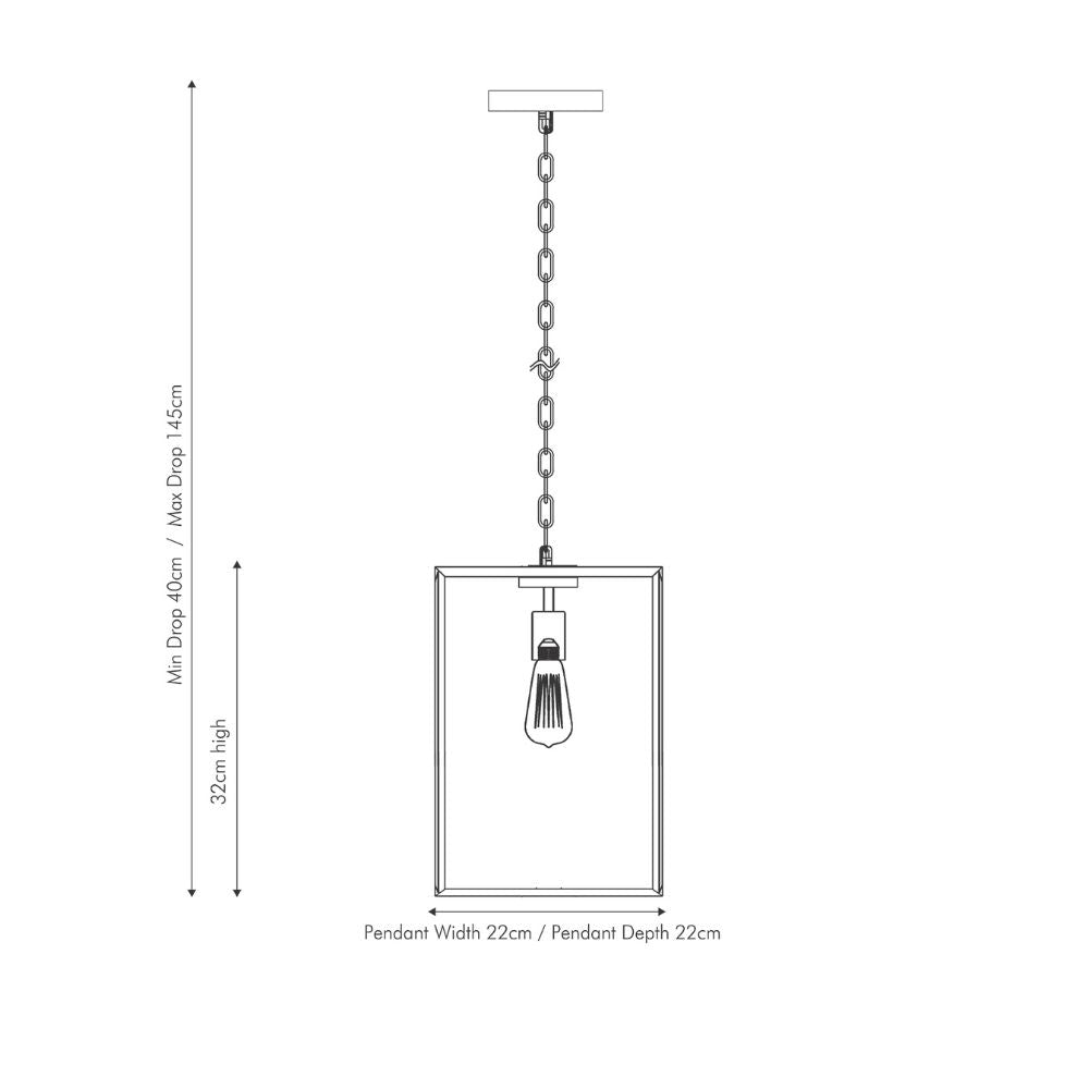 Llewellyn Matte Black Metal and Glass Pendant