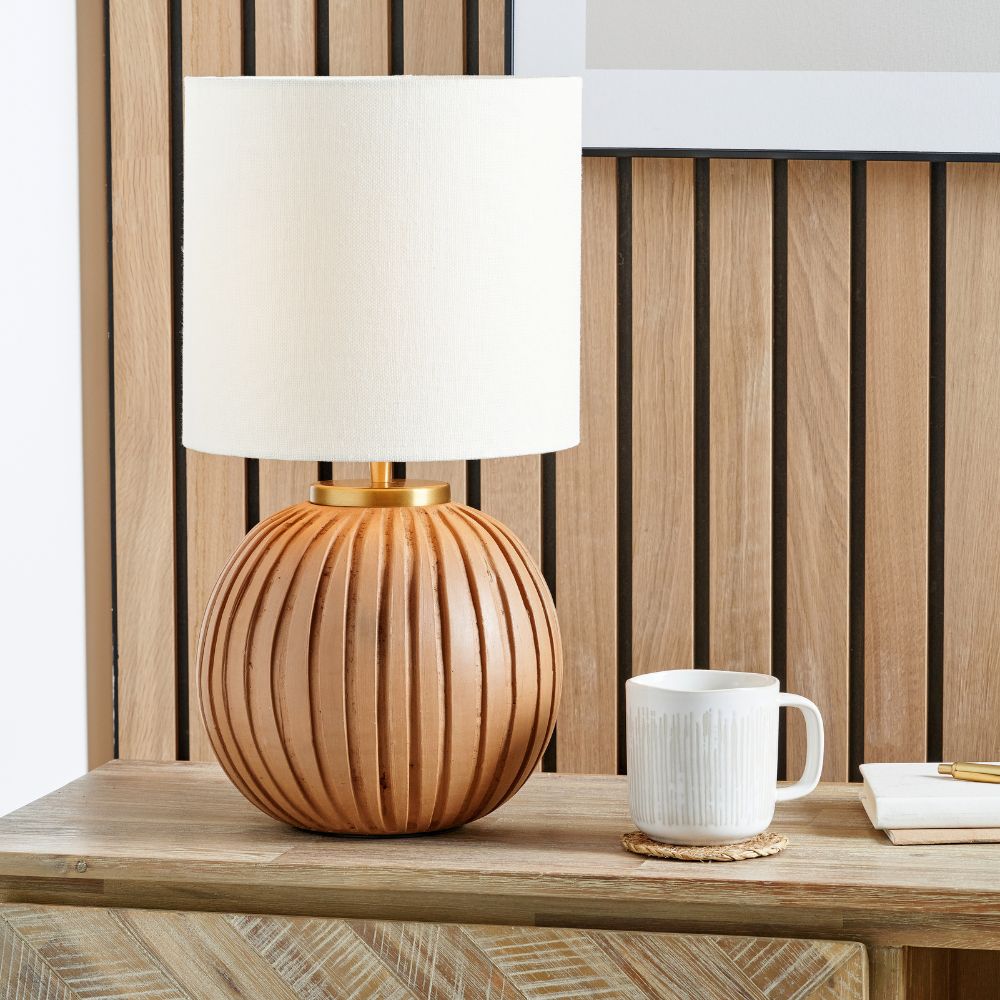 Ezekiel Terracotta Textured Ball Table Lamp