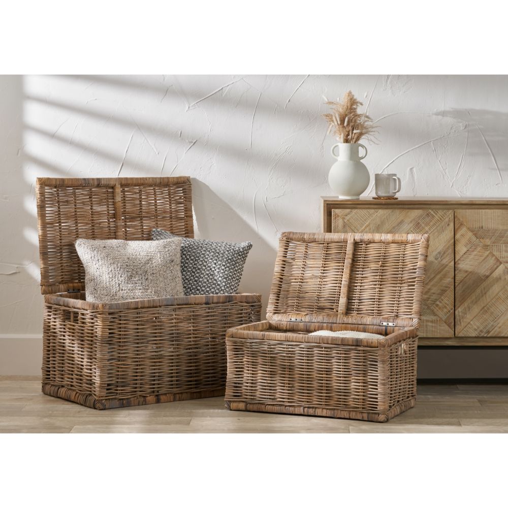 Kubu Grey Rectangular Basket Chests (Set of 2)