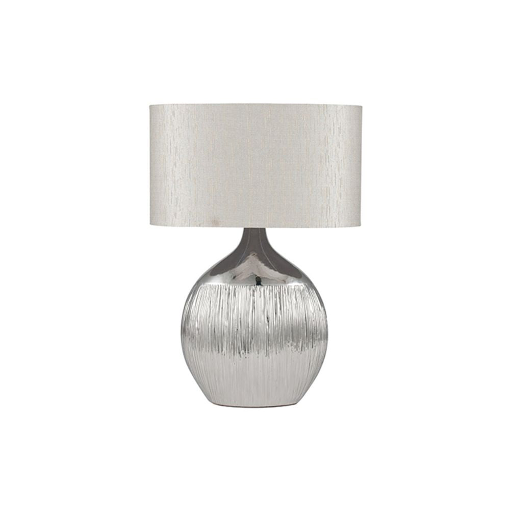 Gemini Ceramic Silver Etched Table Lamp