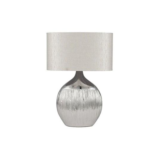 Gemini Ceramic Silver Etched Table Lamp