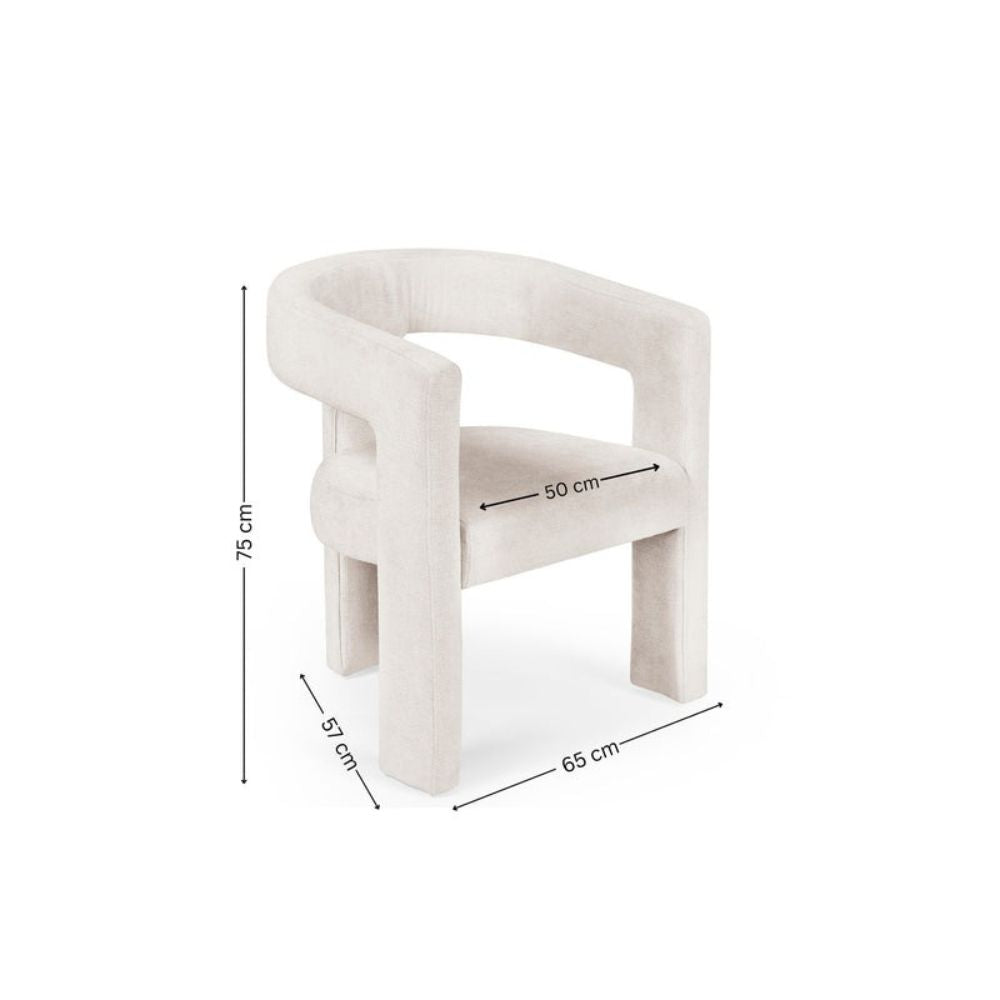 Elara Cream Chenille Upholstered Dining Chair