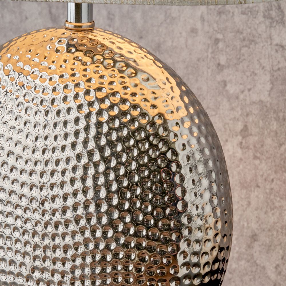 Ceramic Mabel Silver Dot Textured Table Lamp