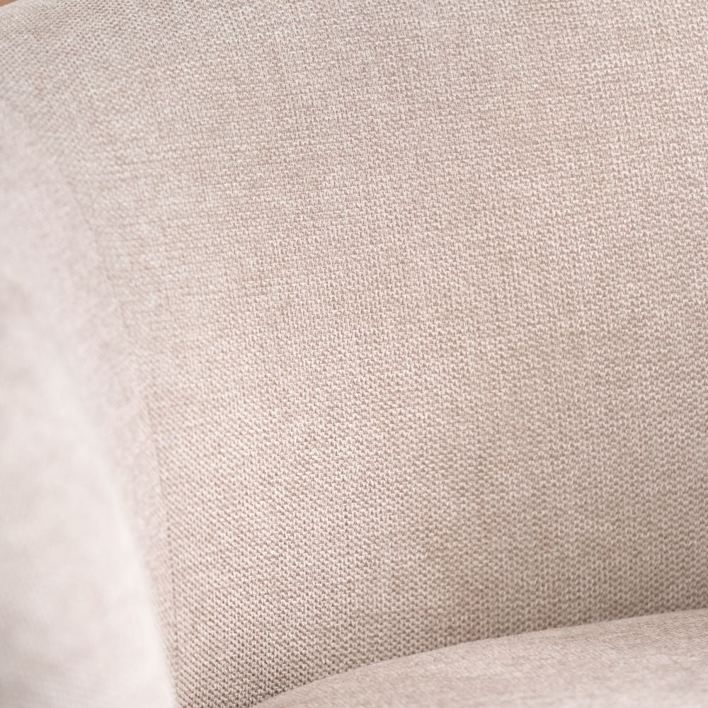 Aviana Natural Chenille and Black Metal Tub Armchair