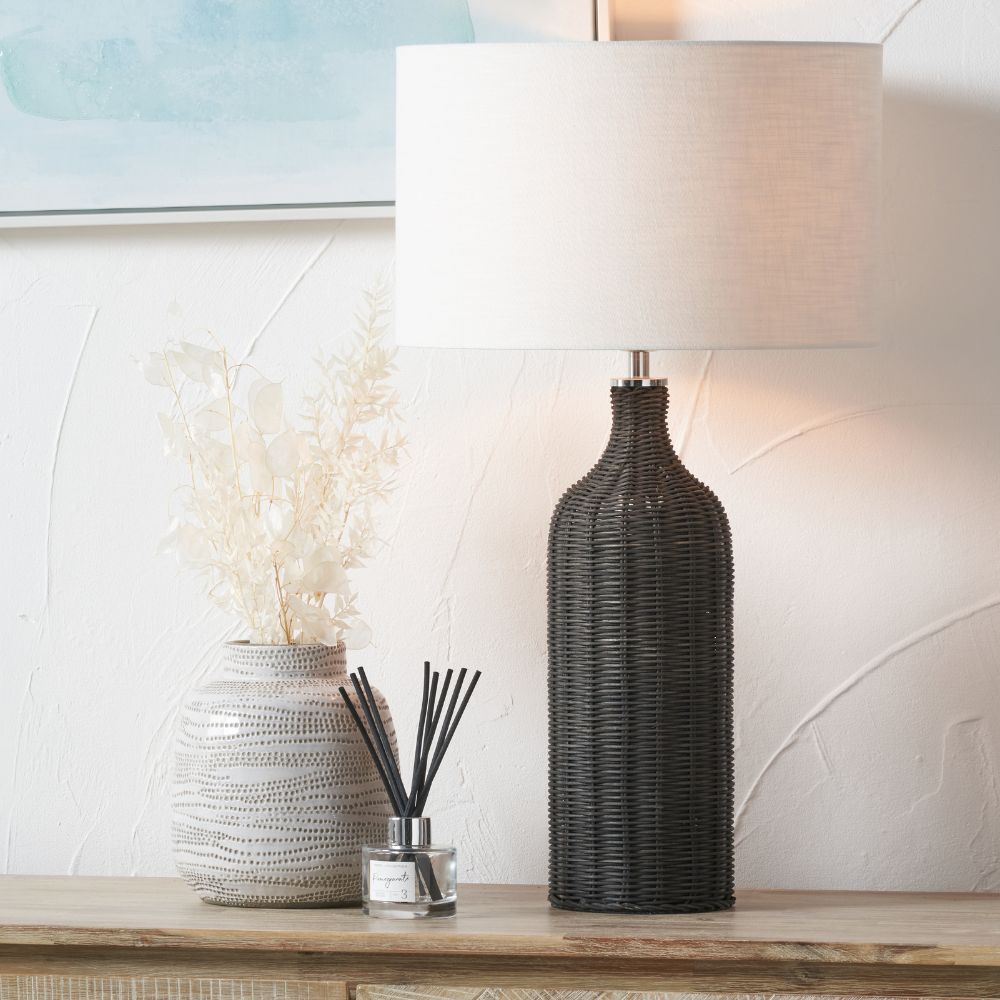 Anika Rattan Bottle Table Lamp
