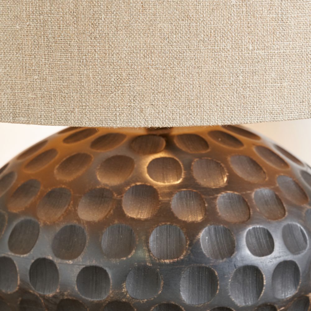 Dante Mango Wood Antique Black Table Lamp