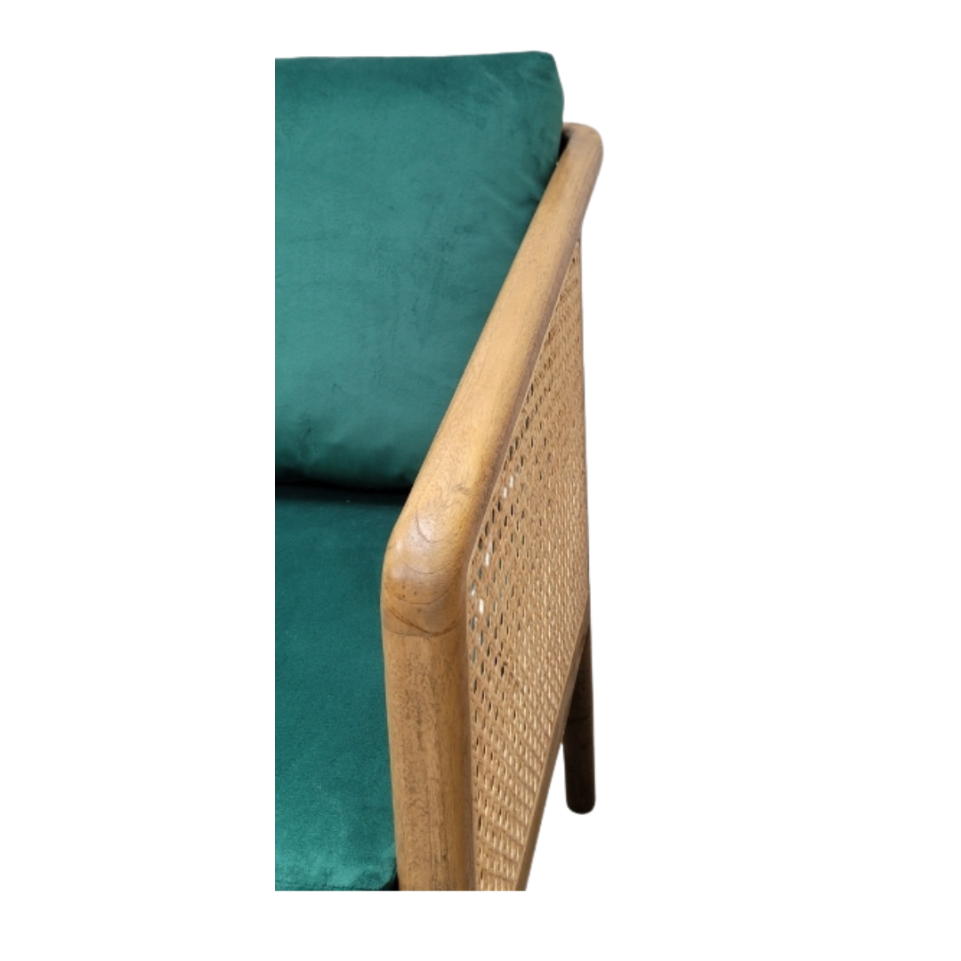 Rattan Green Accent Chair