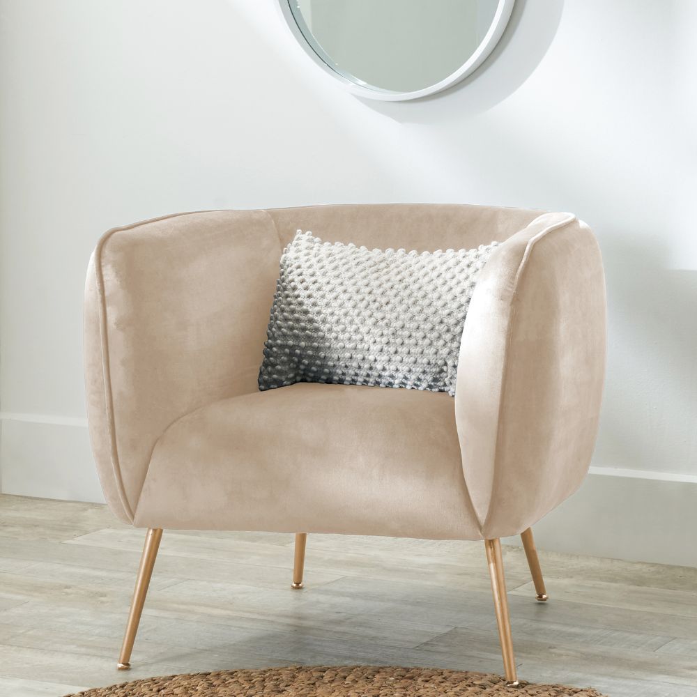 Lucca Velvet and Metal Armchair