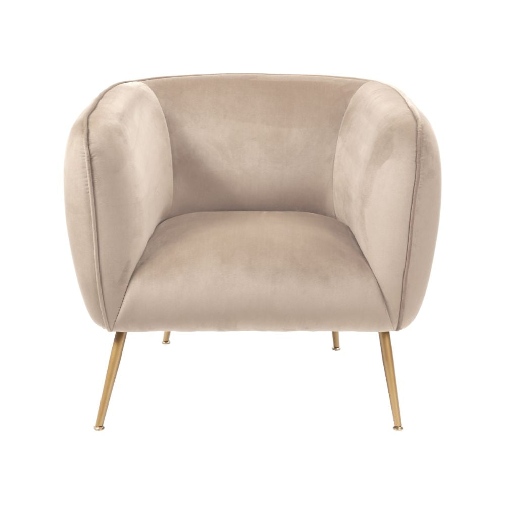 Lucca Velvet and Metal Armchair