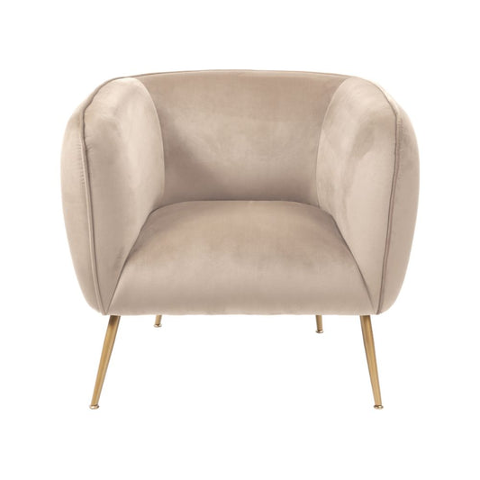 Lucca Velvet and Metal Armchair
