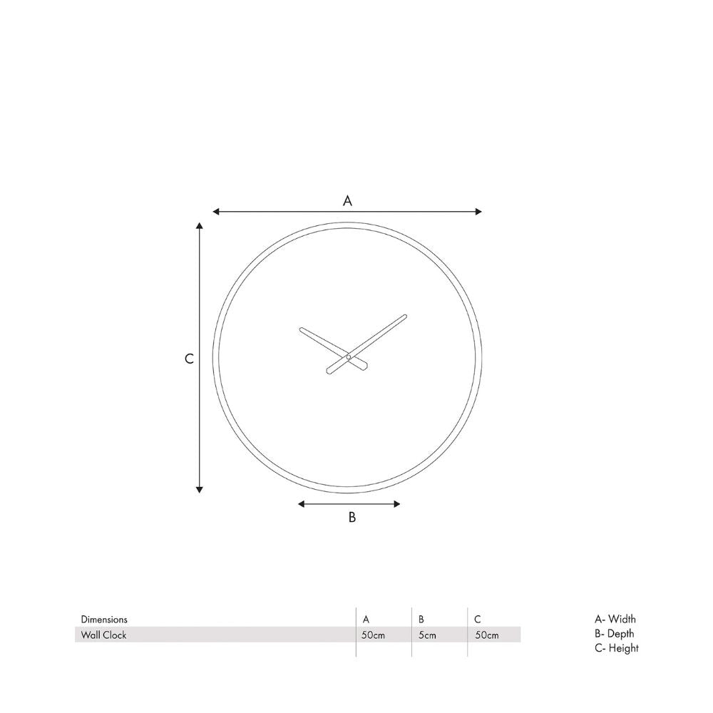 Metal Brushed Silver Round Wall Clock