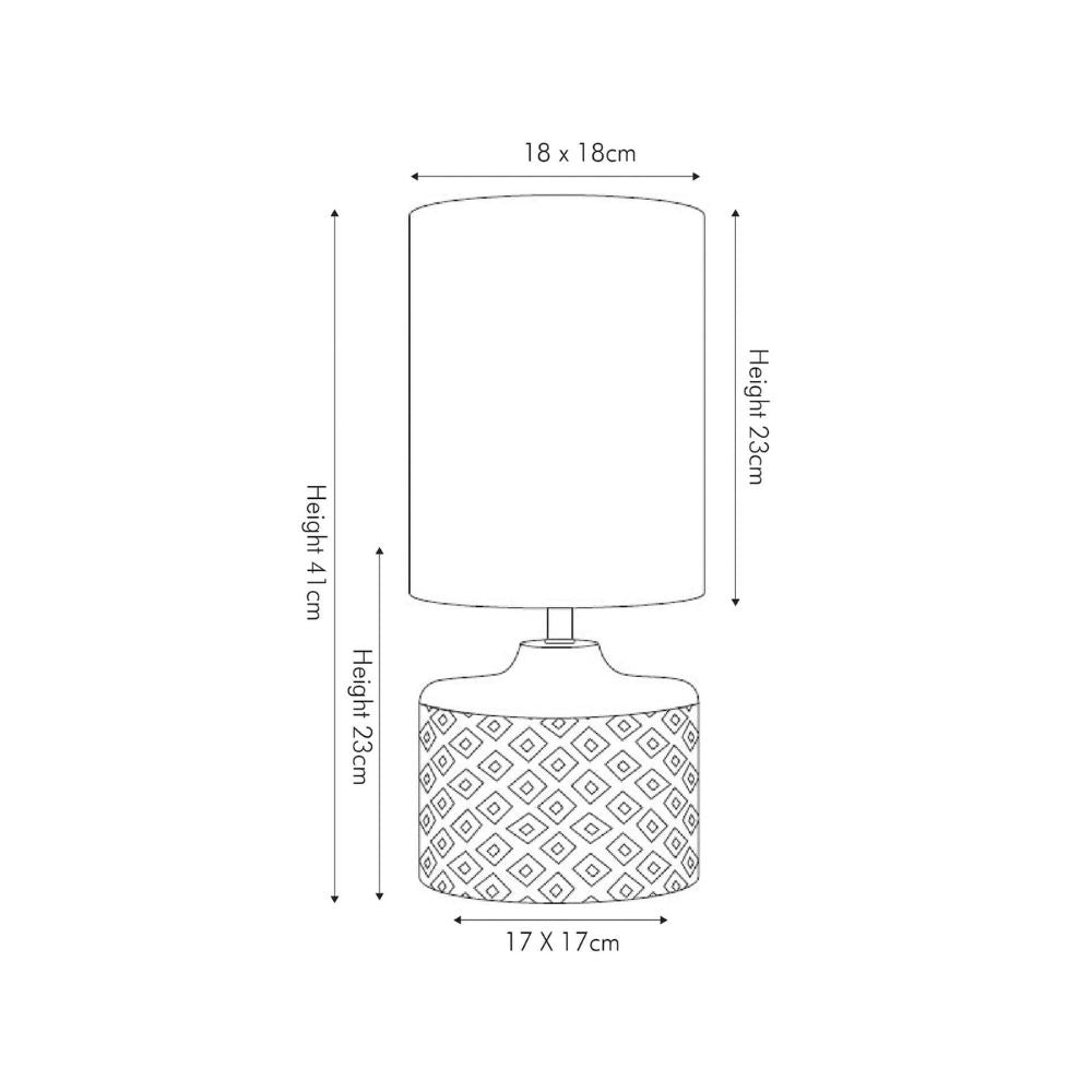 Orissa Wooden Short Diamond Table Lamp