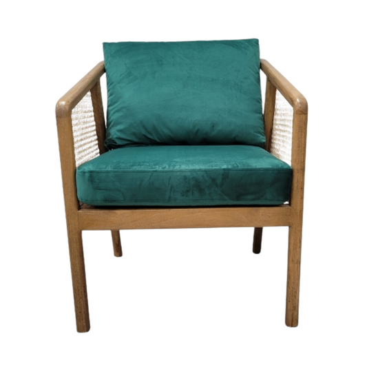 Rattan Green Accent Chair