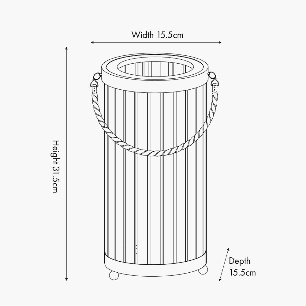 Austell Natural Wood Small Lantern Table Lamp