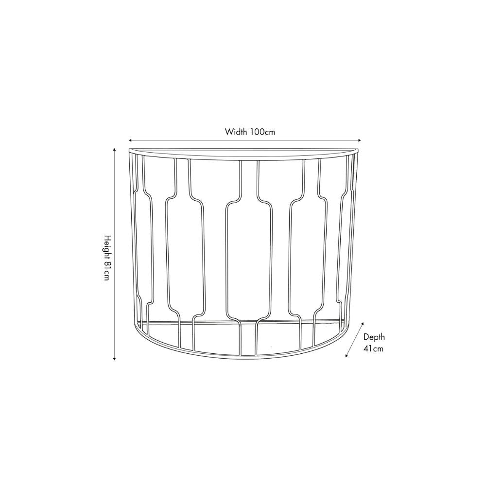 Caprisse Half Moon Console Table