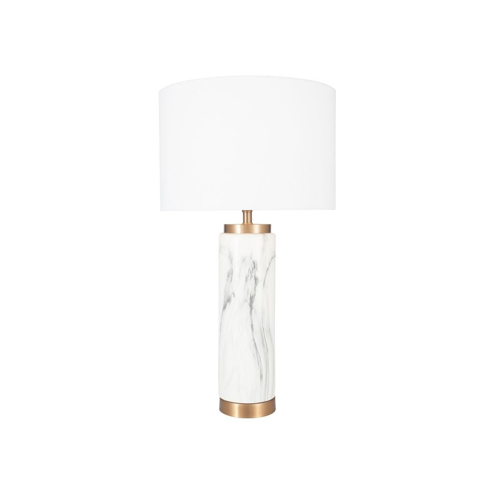 Carrara Ceramic Marble Effect Tall Table Lamp