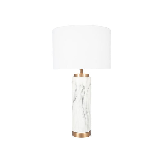 Carrara Ceramic Marble Effect Tall Table Lamp