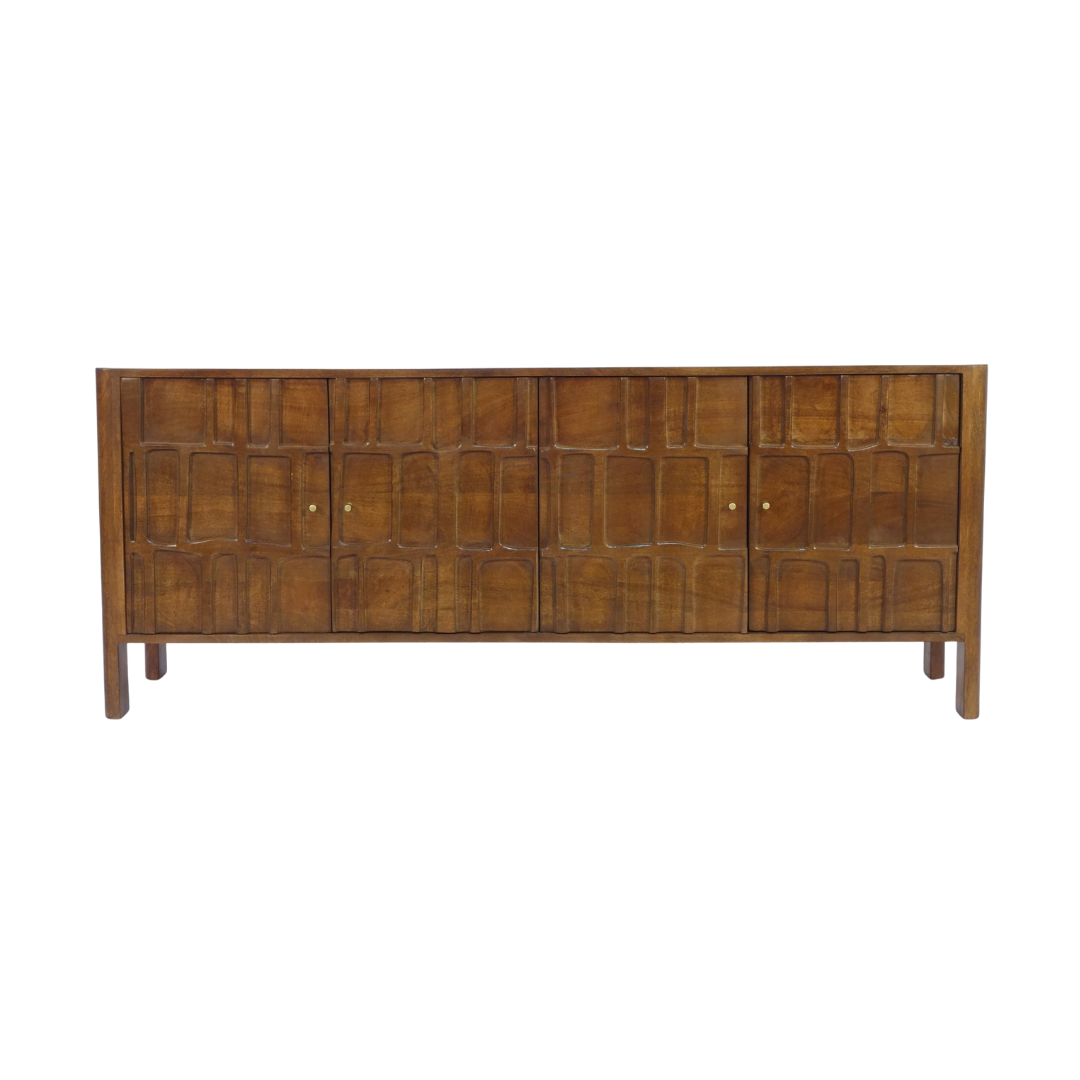 Aranya Solid Wood 4 Door Carved Detail Sideboard