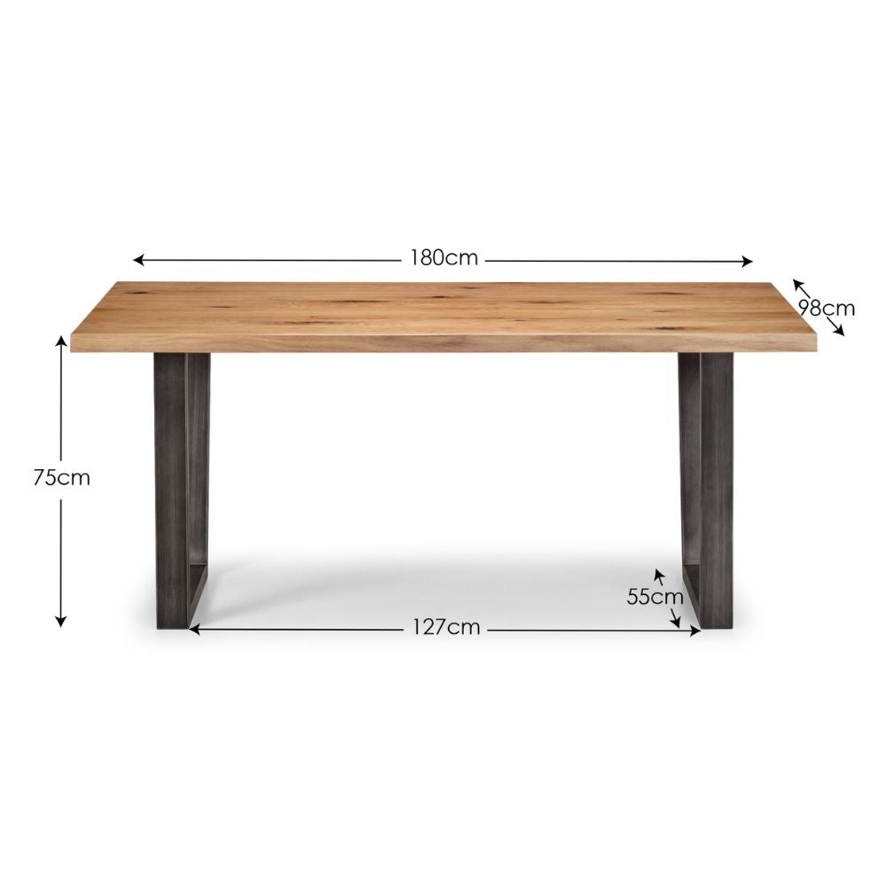 Brooklyn 1.8m Oak Dining Table