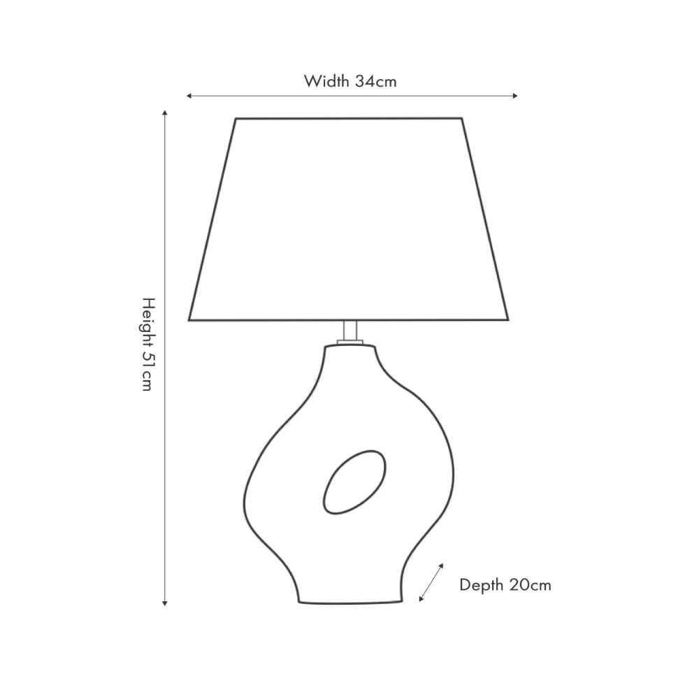 Ulla Organic Ceramic Monochrome Table Lamp