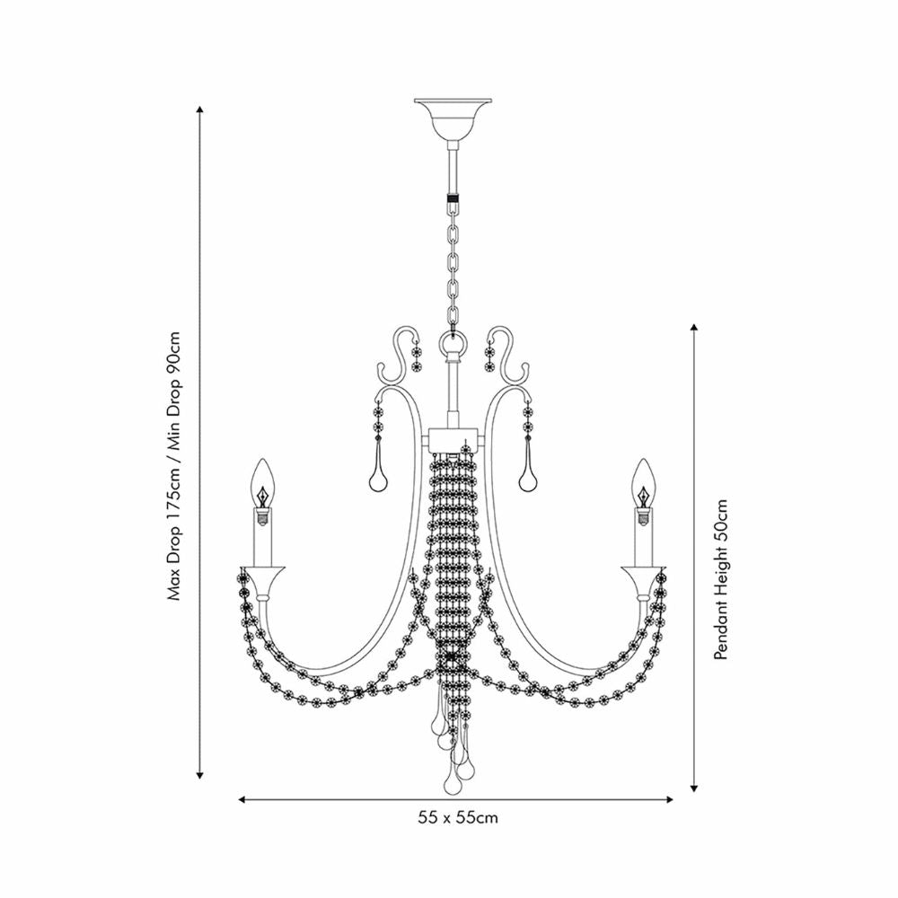 Belle 5 Light Chandelier Pendant