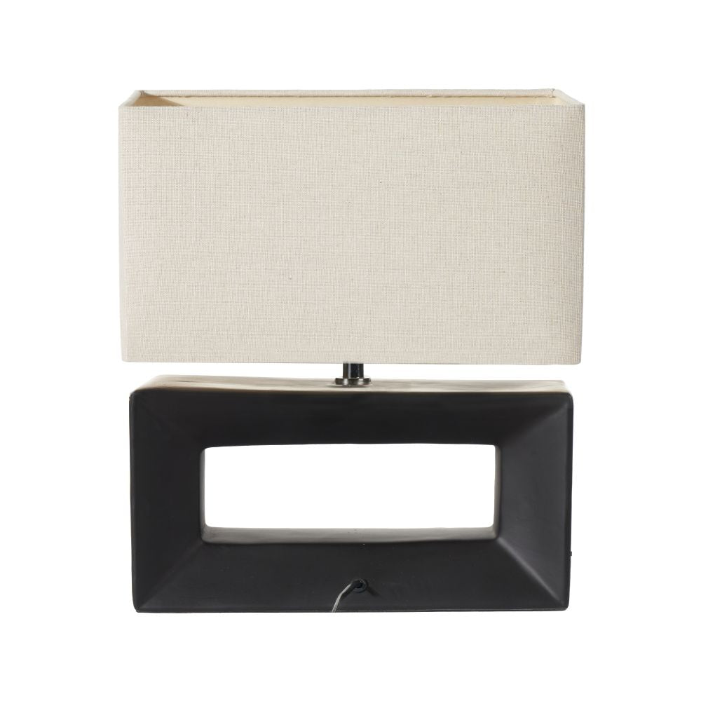 Ceramic Block Black Rectangular Table Lamp