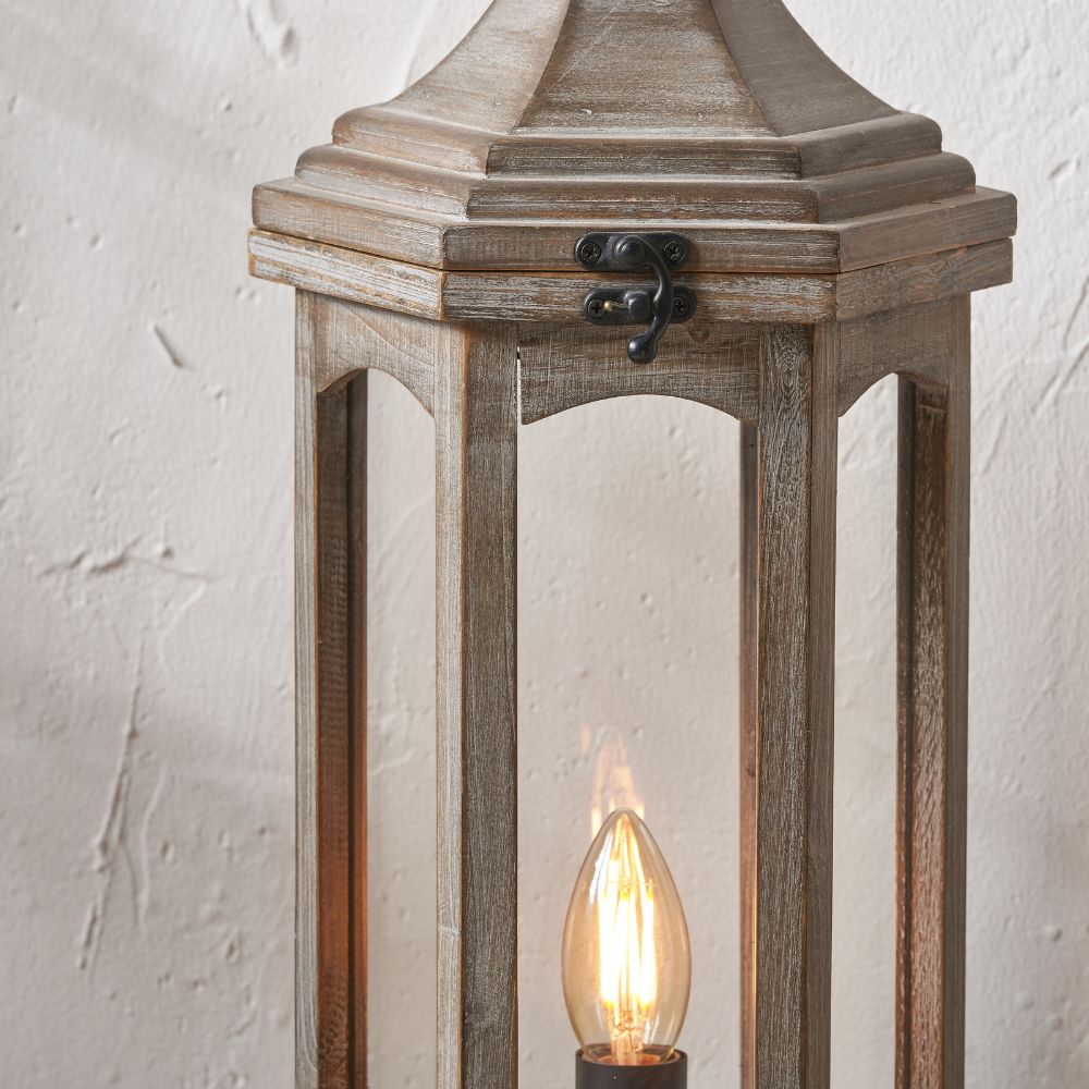 Adaline Wood Lantern Table Lamp