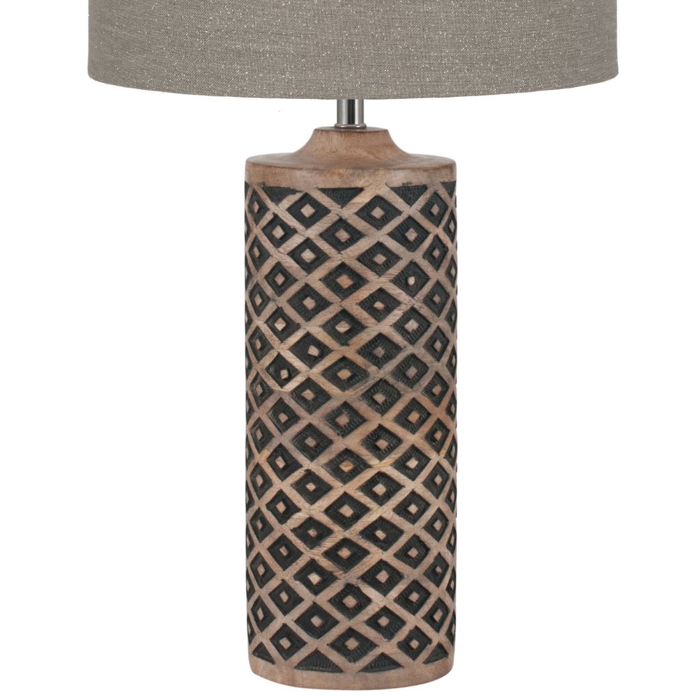 Orissa Wooden Tall Diamond Table Lamp