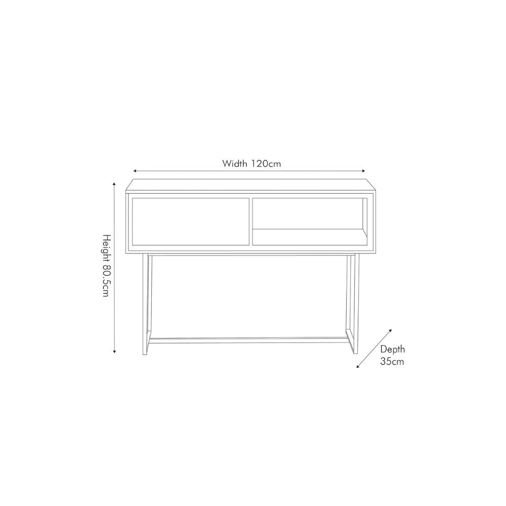 Marca Sand Wash Acacia Wood 1 Drawer Console Table