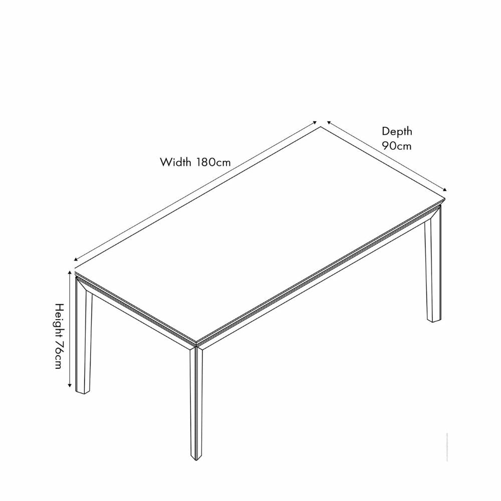 Gio Black & Natural Acacia Wood 1.8m Dining Table