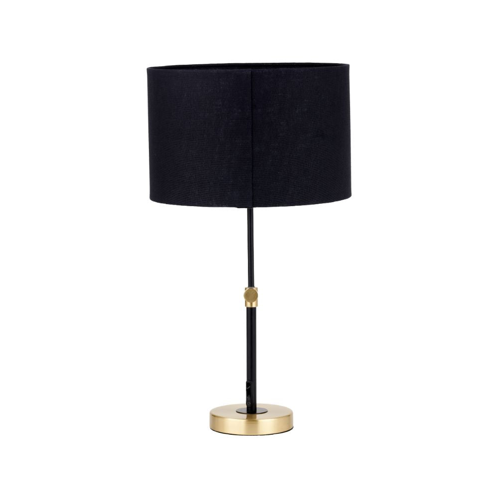 Bryce Black and Gold Metal Rise and Fall Table Lamp