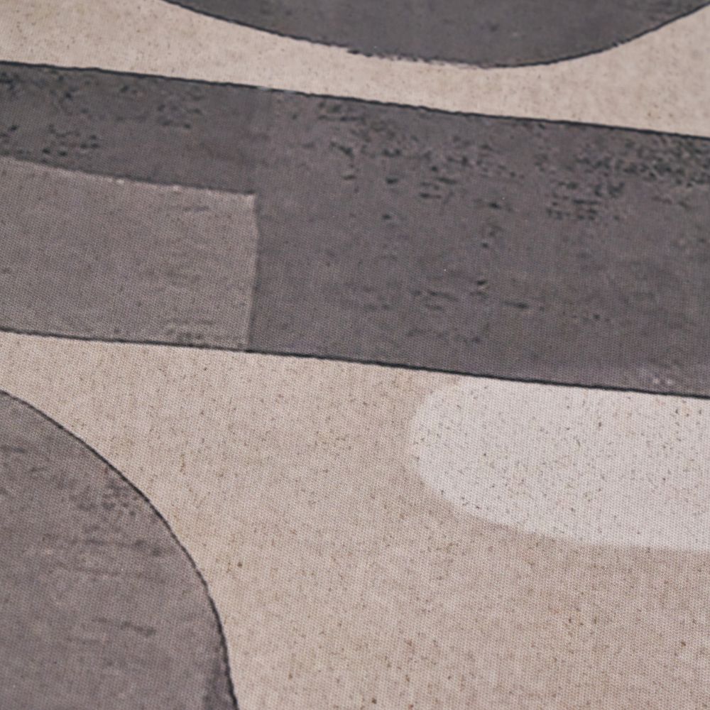 Canvas Natural and Black with Ovals Design and Black Frame