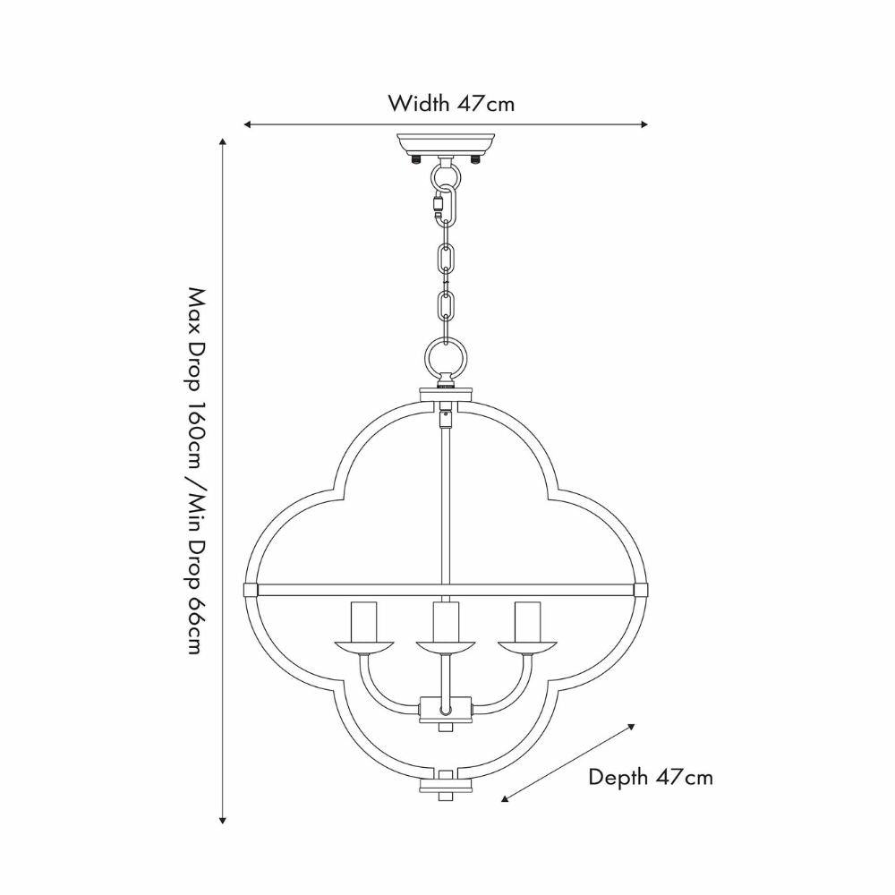 Amine 4 Light Fleur De Lys Pendant