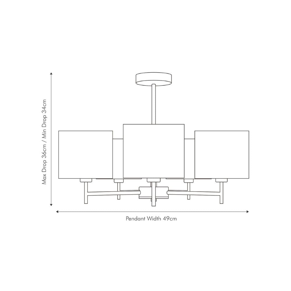 Plaza Linen 5 Arm Pendant