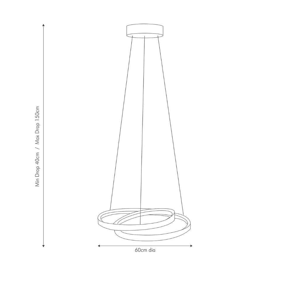 Neptune Grey LED Ring Pendant