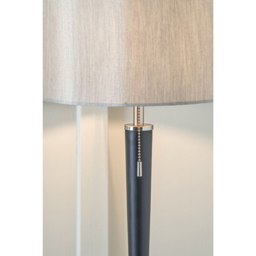 Metal Lowry Brushed Silver and Matt Black Table Lamp