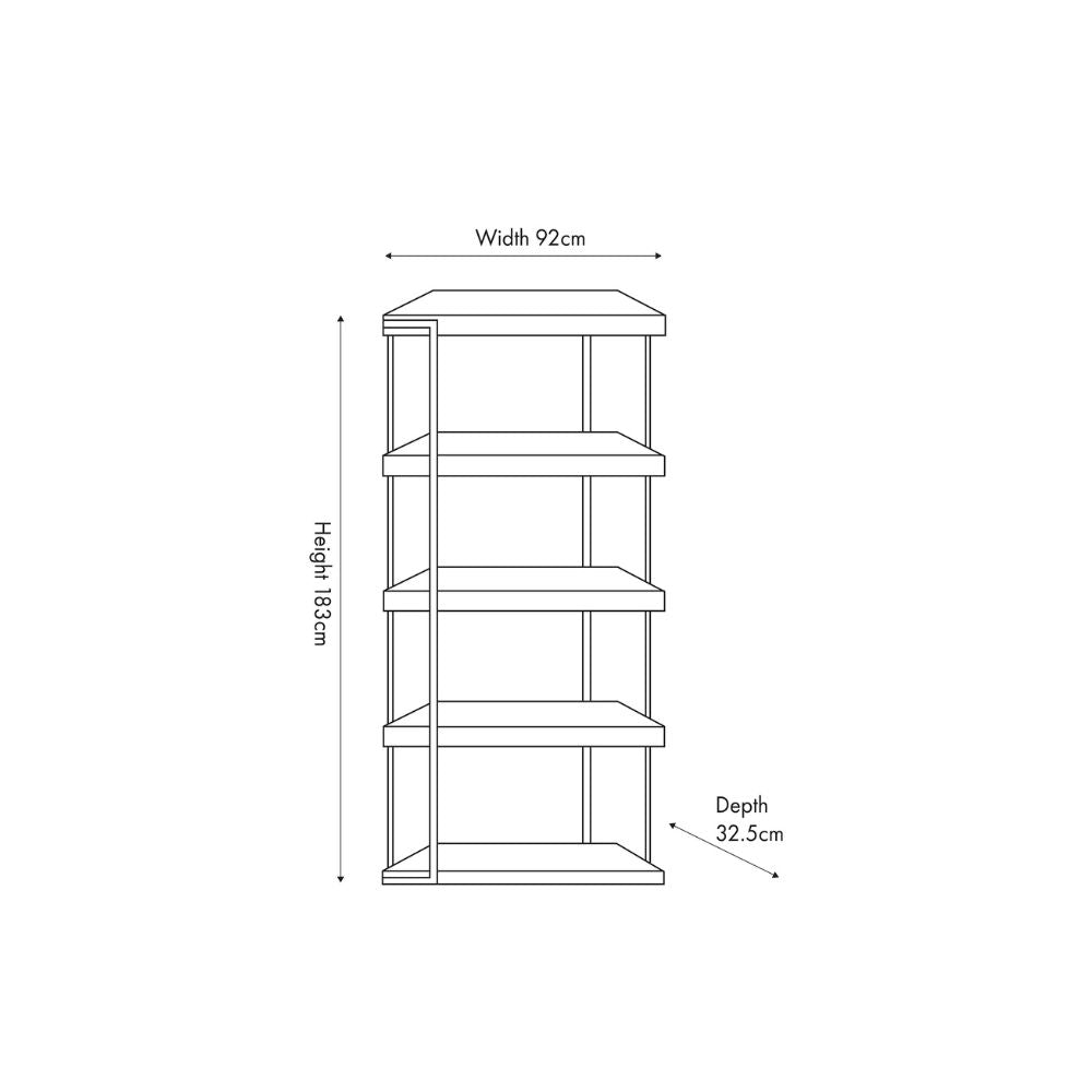 Jersey Concrete Effect 5 Shelf Unit