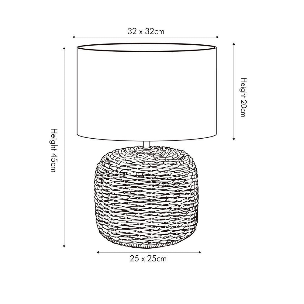 Acer Natural Woven Small Table Lamp