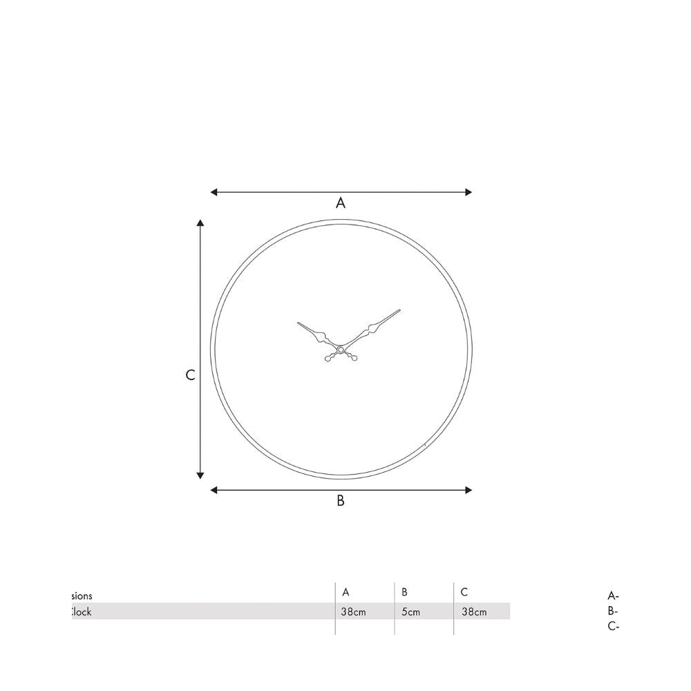 Metal Black Face and Antique Brass Wall Clock